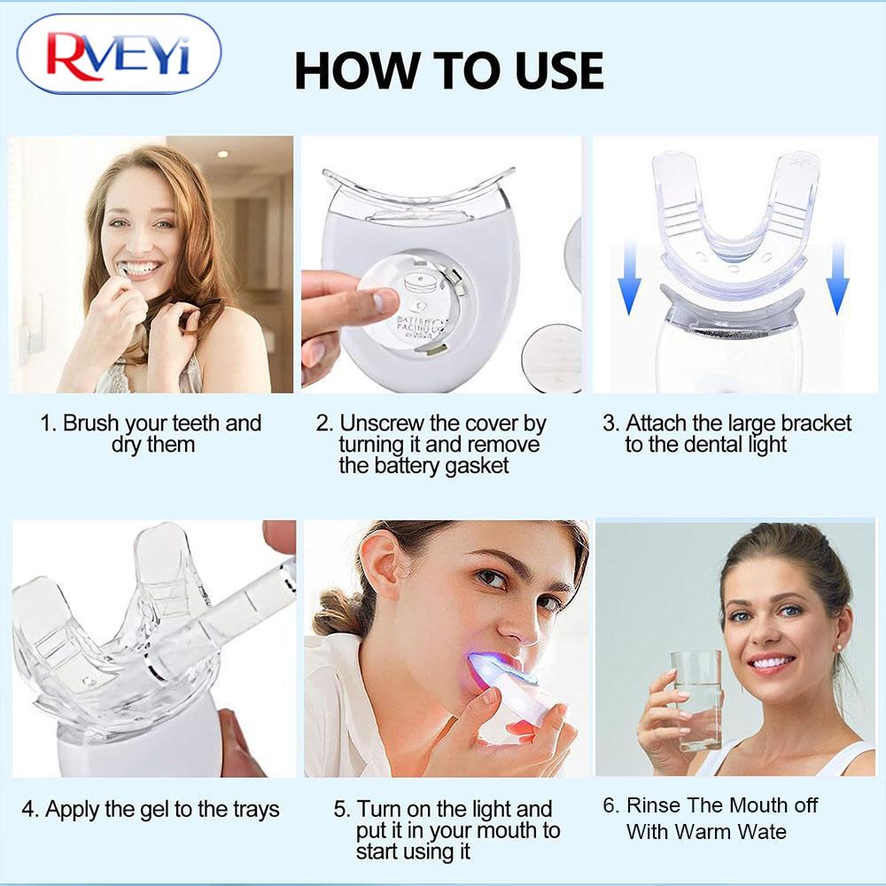 LED Teeth Brightening Kit, 2 Sets Teeth Tool Kit with Carbamide Peroxide Teeth Brightening Gel, Safe Enamel for Oral Care