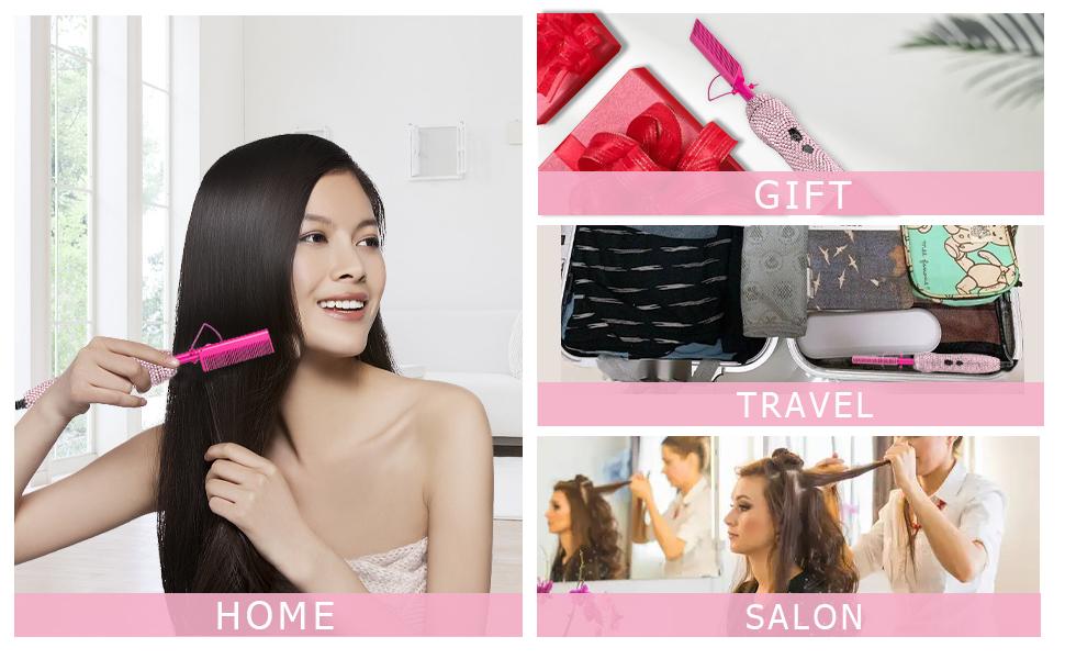 18 Counts Diamond Hot Comb Set Adjustable Temperature Electric Hair Straightener Brush for Wigs Heat Free Styler Multifunctional Styler 18 Counts Diamond Hot Comb Set Adjustable Temperature Electric Hair Straightener Brush for Wigs Heat Free Styler Multifunctional Styler