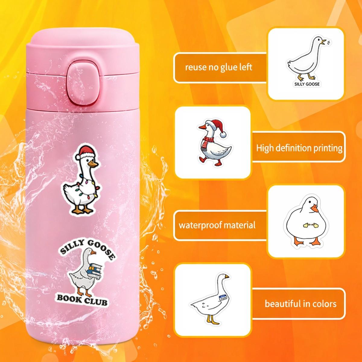 1Pc 54PCS Cute Goose Stickers Funny Cartoon Meme Funny Animal Quotes Waterproof Vinyl Decals Aesthetic Graffiti Sticker Pack with Quotes for Laptop Water Bottle Phone Case Skateboard Helmet Scrapbook DIY Decor Gift Spring Summer Party Supplies