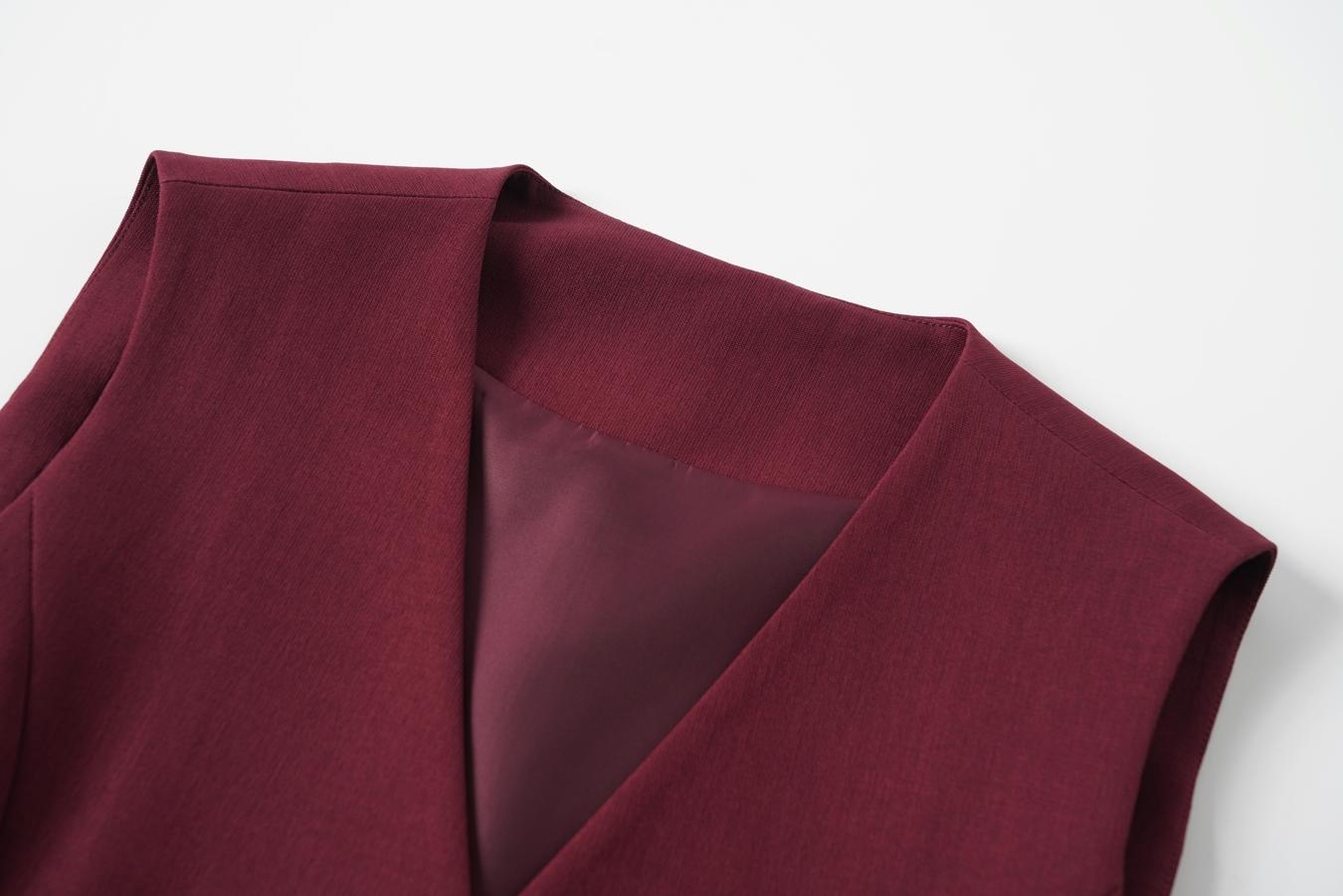 Women's Solid Asymmetrical Button Front Vest Blazer, Elegant V Neck Sleeveless Outerwear, Ladies Spring & Fall Clothes for Work Office Business, Blazer Jackets