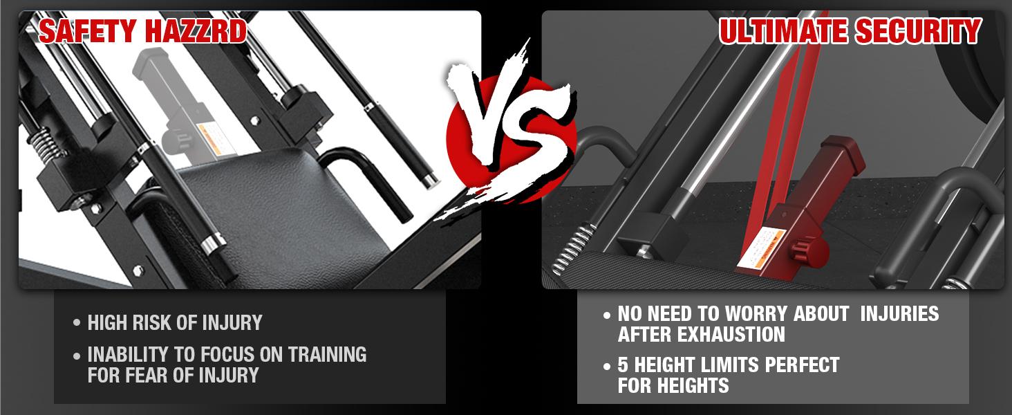 Leg Press Hack Squat Machine Combo, 45-Degree Leg Exercise with Linear Bearing & Weight Storage for Quads, Hamstrings, Glutes, Calves Home Workout Equipment Fitness Equipment