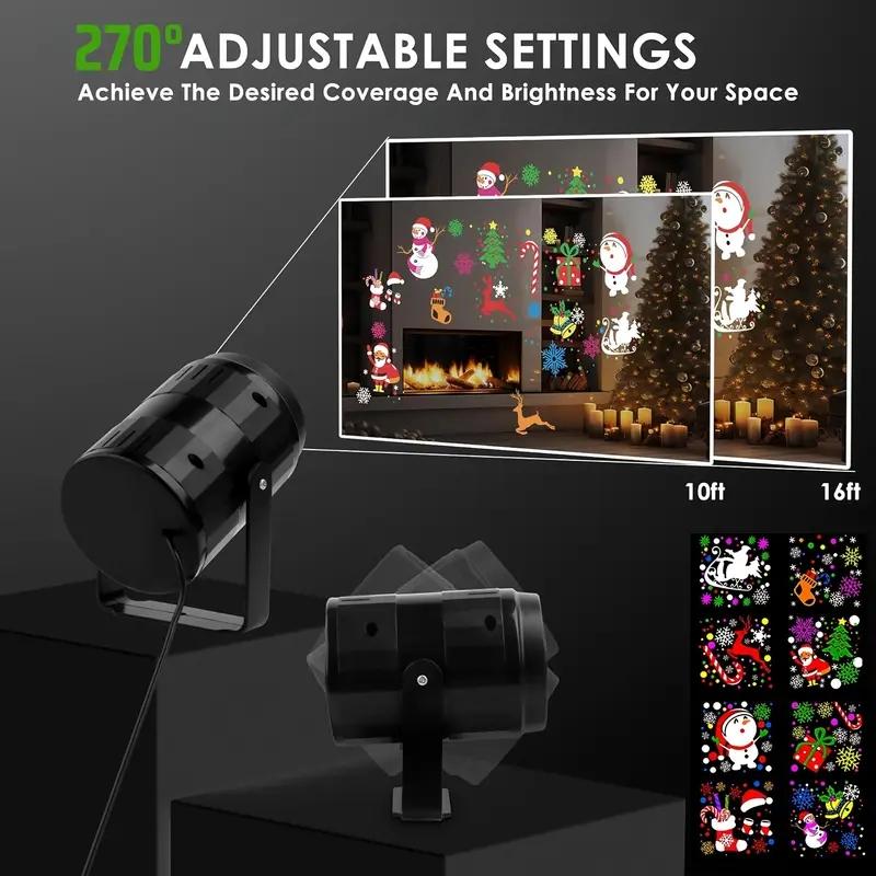 20 types of Christmas projection lights, holiday lighting display projector dynamic patterns, USB power supply, 270 degrees, suitable for courtyard, Christmas, New Year, Halloween, Thanksgiving, fence, house decoration lighting, Outdoor Landscape Lighting
