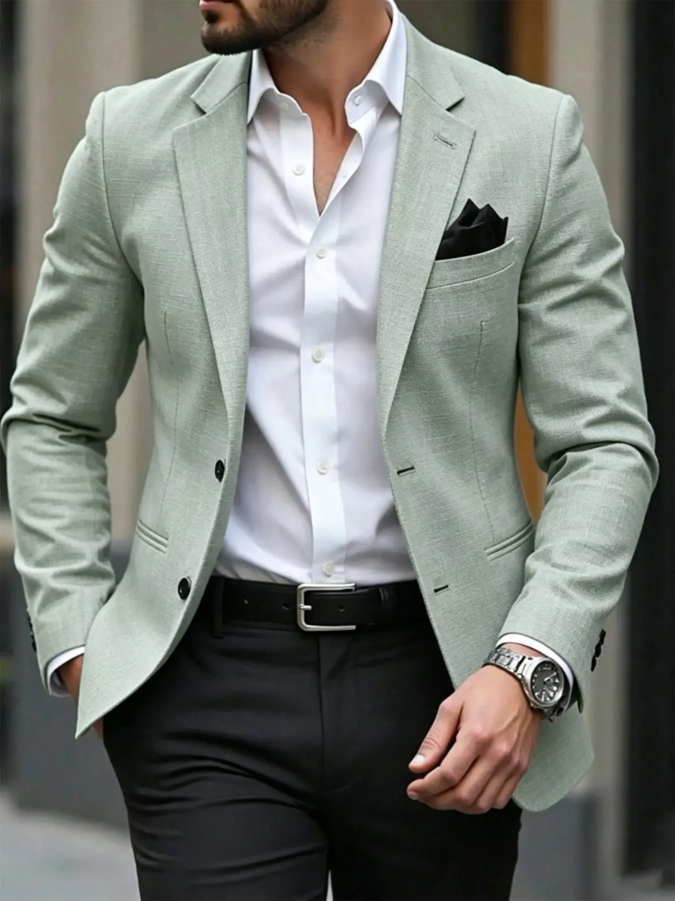 Men's Single Button Suit Jacket, One Button Suit, Fashionable Business Blazer, Work Casual Blazers, Perfect for Formal and Casual Wear, Ideal for Meetings and Events