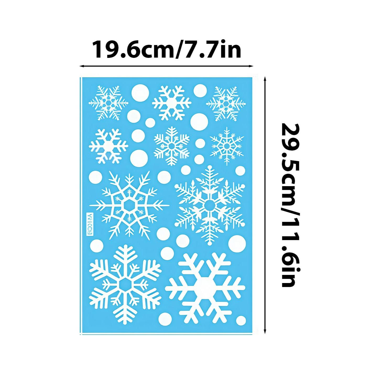Four Snowflake Window Stickers Set, Christmas New Year Glass Decorations, Home Shop Festival Atmosphere Setup, Holiday Decoration Supplies