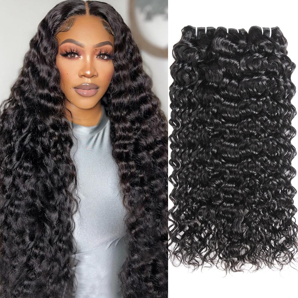Thick Deep Wave Human Hair Bundles Raw Human Hair Weave Brazilian Body Wave Quick Weave Extensions 1/3/4 Bundles