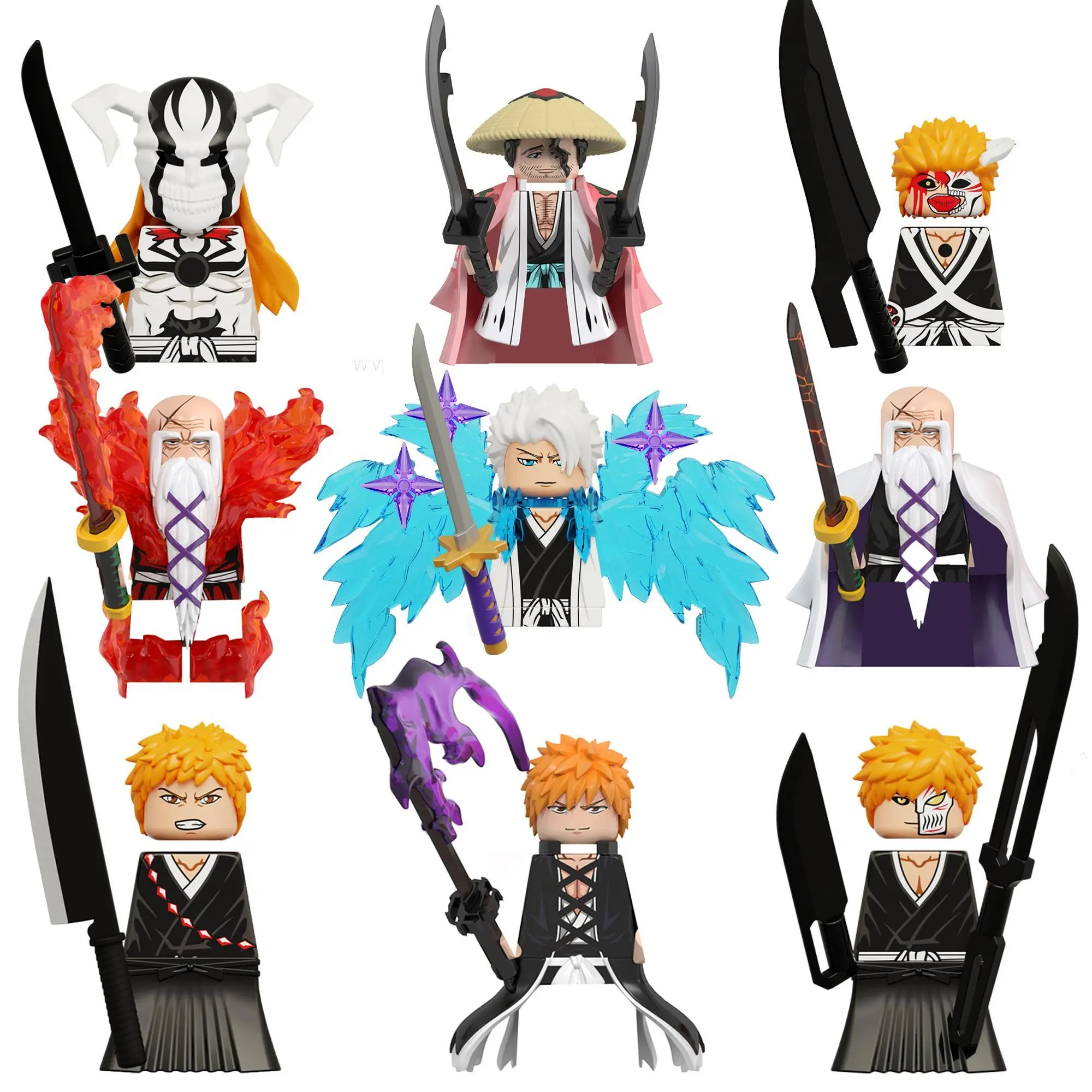 2026 hot item Anime Bleach Minifigs Building Blocks Ichigo Getsuga Tenshou Yamamoto Genryusai Shigekuni Dolls Bricks Figures Toys Popular toys