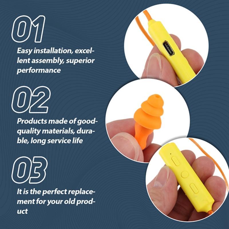 Chargeable Wireless Bluetooth Earbuds Headphone - In-Ear Noise Cancellation, IP55 Silicone Shockproof, Team Intercom, Hearing Protection for Work & Construction Sites (Orange),summerwins