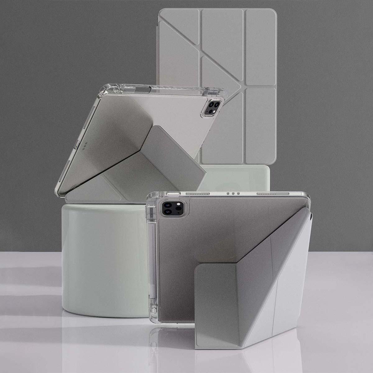 1pc Transparent Borders Acrylic Y-Fold Flat Stand Protective Case for iPad 11(A16 2025) Multi-Angle Kickstand With Pencil Slot, Scratch & Bend Resistance Acrylic Back Cover,for iPad Air 11-inch (M3) 2025Magnetic Auto Sleep/Wake, Simplistic/Casual/Classic