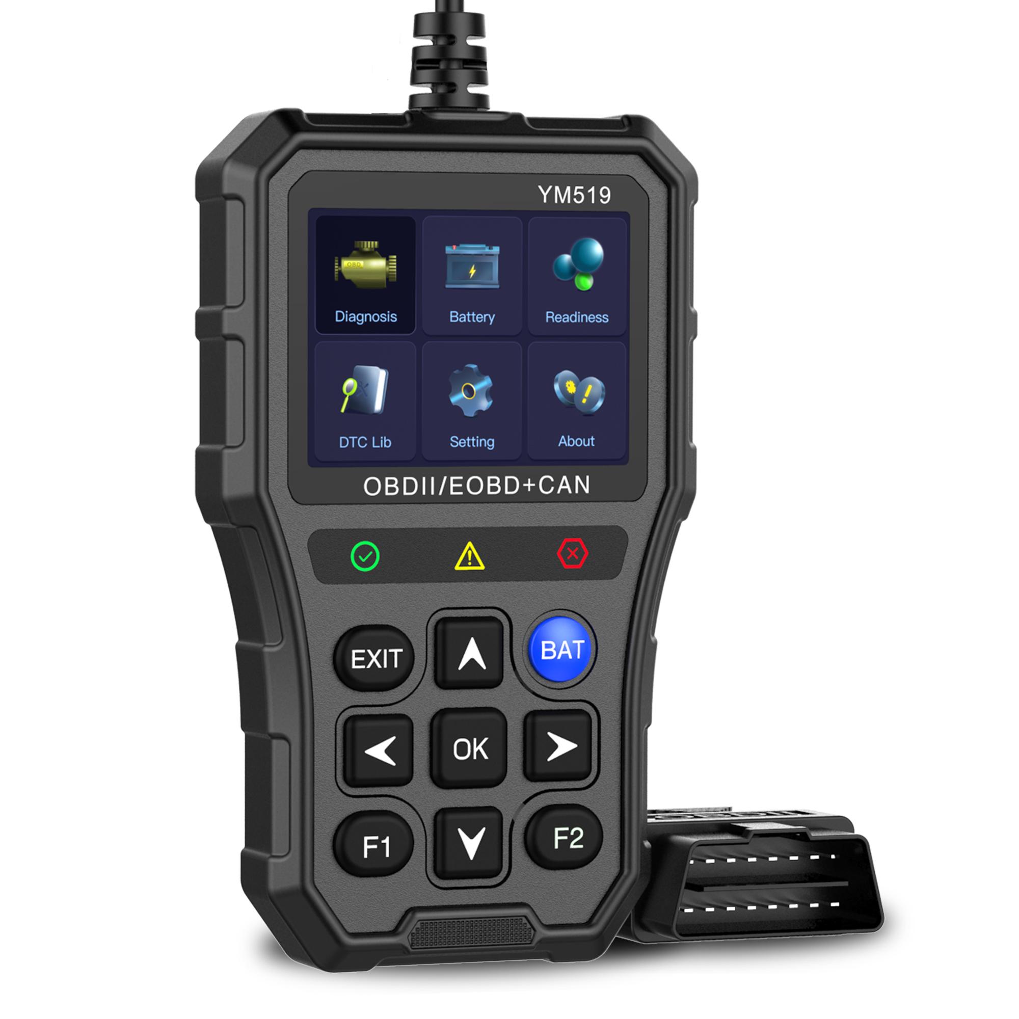 Professional Obd2 Scanner Diagnostic Tool, Automotive Diagnostic Tool, Engine Code Reader, Multi-Function Car Eobd/obdii Scan with Reset, Real-Time Data Monitoring