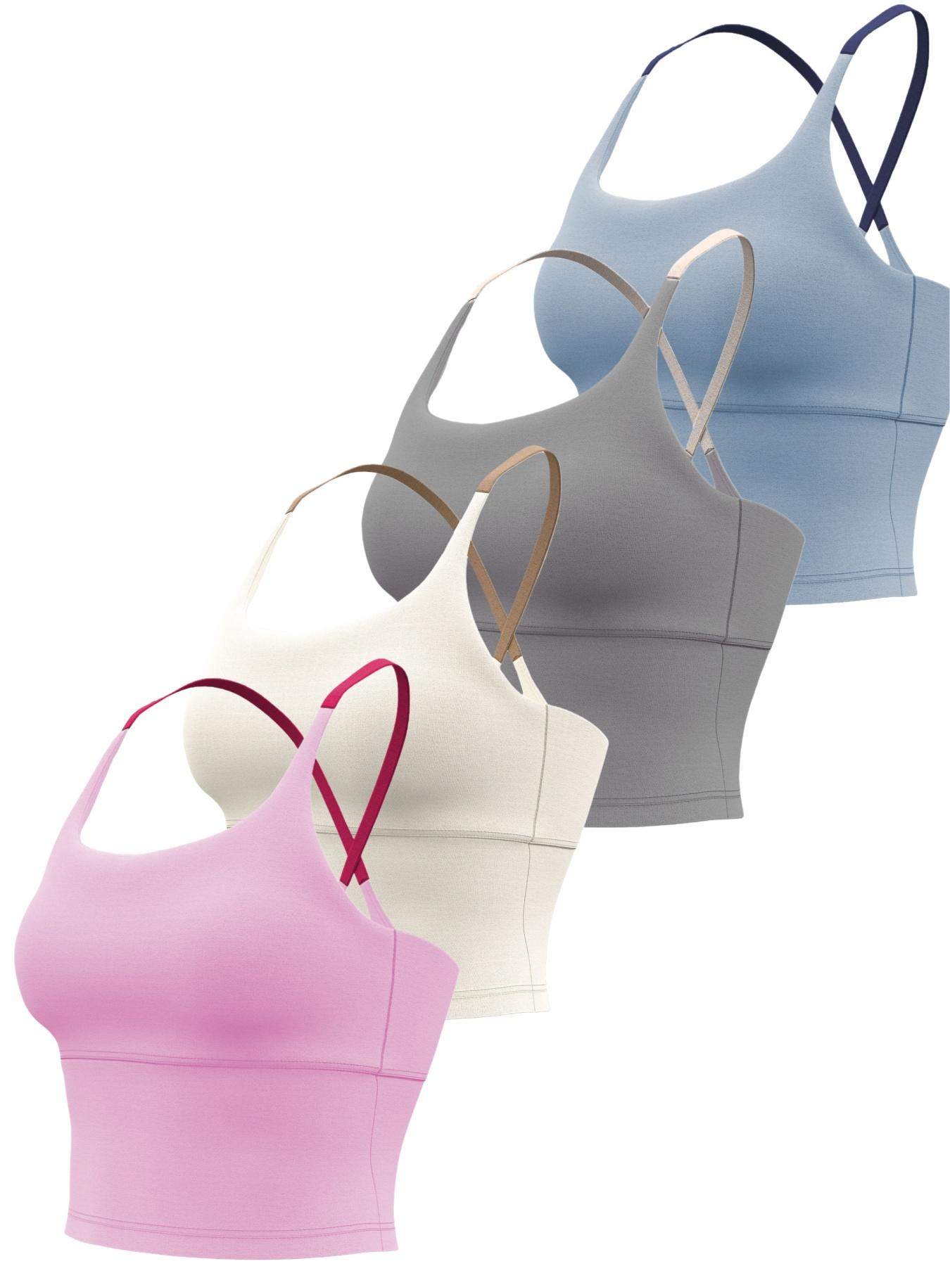 Women's Slim-Fitting Sports Top with Fixed Padding, Elastic Yoga Tank, Gym Yoga Tops, Athletic Tops, Color Block Design, Ideal for Fitness and All Seasons