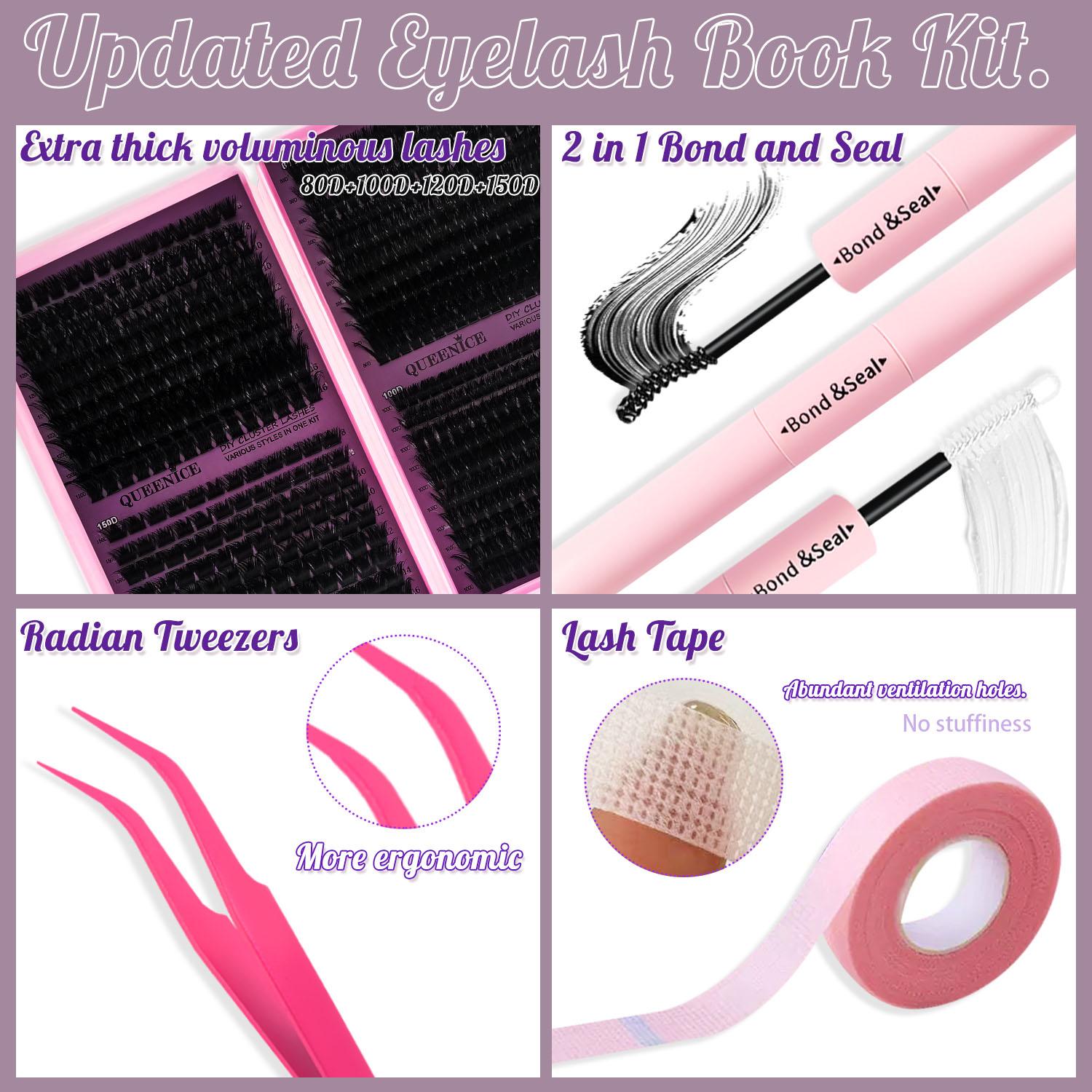 Slender and Soft False Eyelashes, Multi-Functional Eyelash Book 50D–150D with Mixed Natural Thick Eyelash Clusters (8mm–16mm), DD Curl Lashes for Daily Makeup, Charming Eyes, Beginner-Friendly Reusable Eyelash Falsies, Individual Eyelash Kit