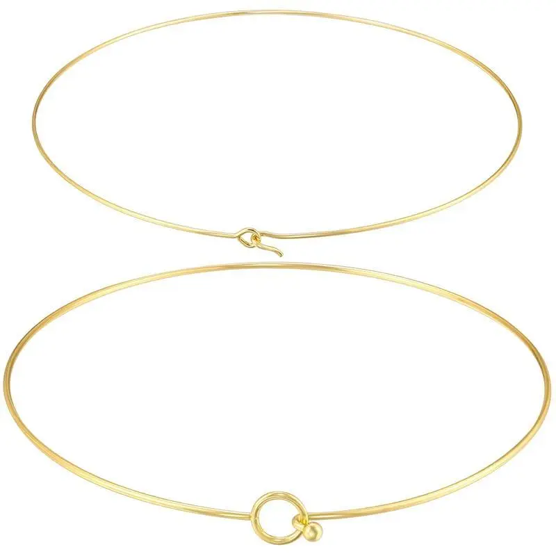 Women's 316L Stainless Steel Adjustable Heart-Round Collar Necklace with Crystal Beads - Simple Open Neck Costume Jewelry Accessories (VL534, VL535)