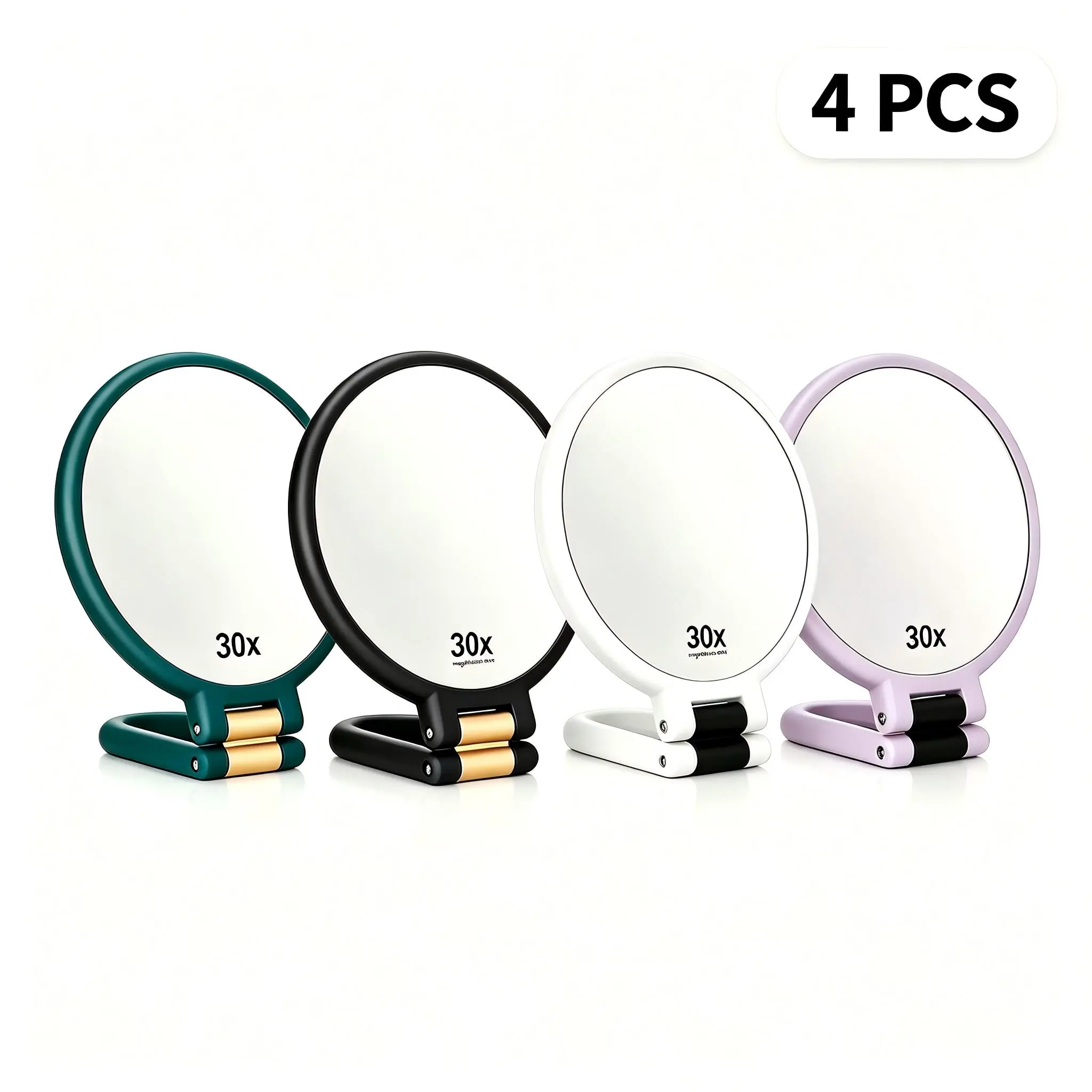 4PCS/2PCS/1PCS Magnifying Dual-Sided Handheld Makeup Mirror, 360° Adjustable Handle for Travel, portable vanity mirror, Cosmetic Mirror, Ideal for Makeup and Skincare, No Batteries Needed, Travel Hand Mirrors, Hand Held Mirrors with Handle