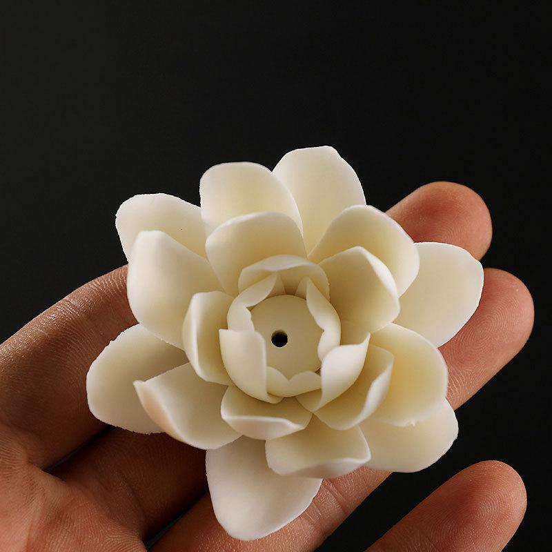 Handmade Lotus Incense Holder, Ceramic Material, Elegant Design, Ideal Home and Office Decor, Enhances Holiday Atmosphere