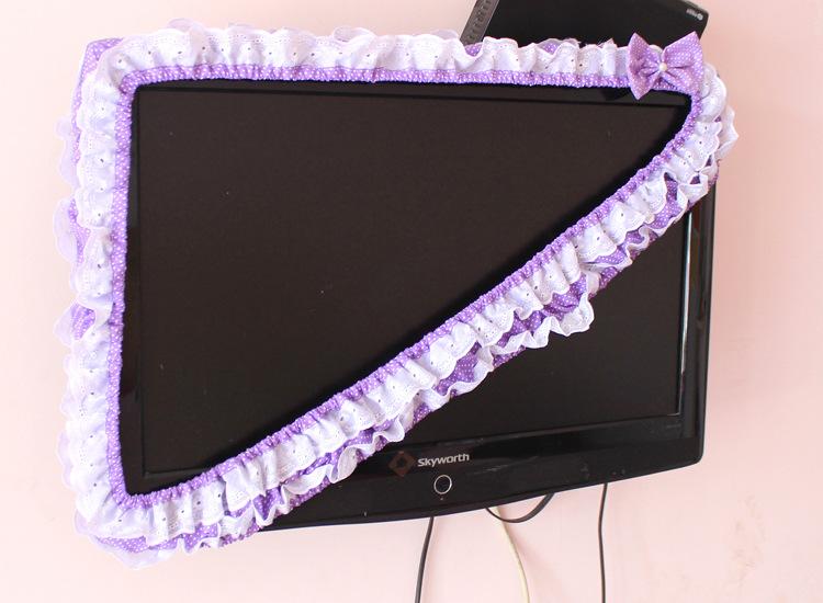 Household TV Monitor Dustproof Cover - 24-48in Stretch Fabric All-Purpose Indoor Protector, Elastic Home Care Supply with On/Off Without Lift Power-On Ready Design