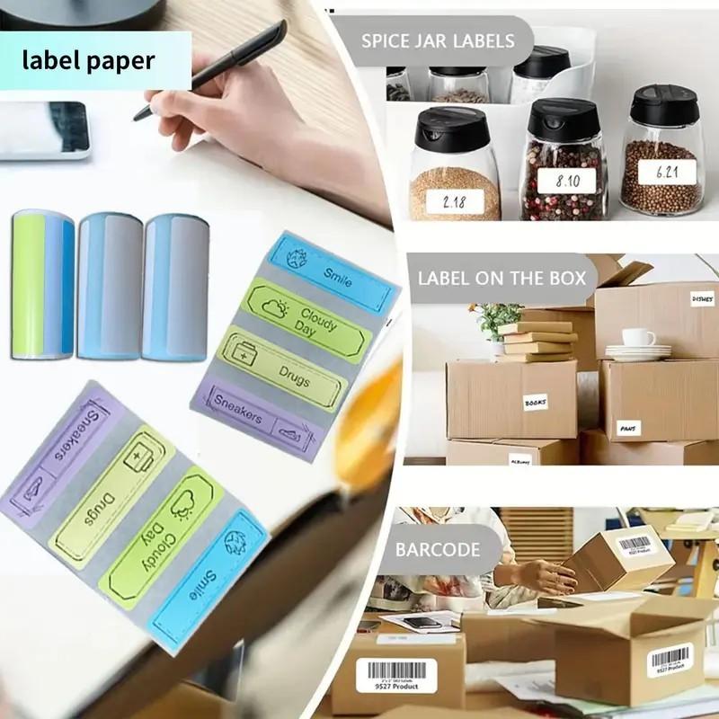 Portable Mini Printer Set, USB Rechargeable Wireless Thermal Printer with Paper, Ideal for Home Office School Portable Photo Printer