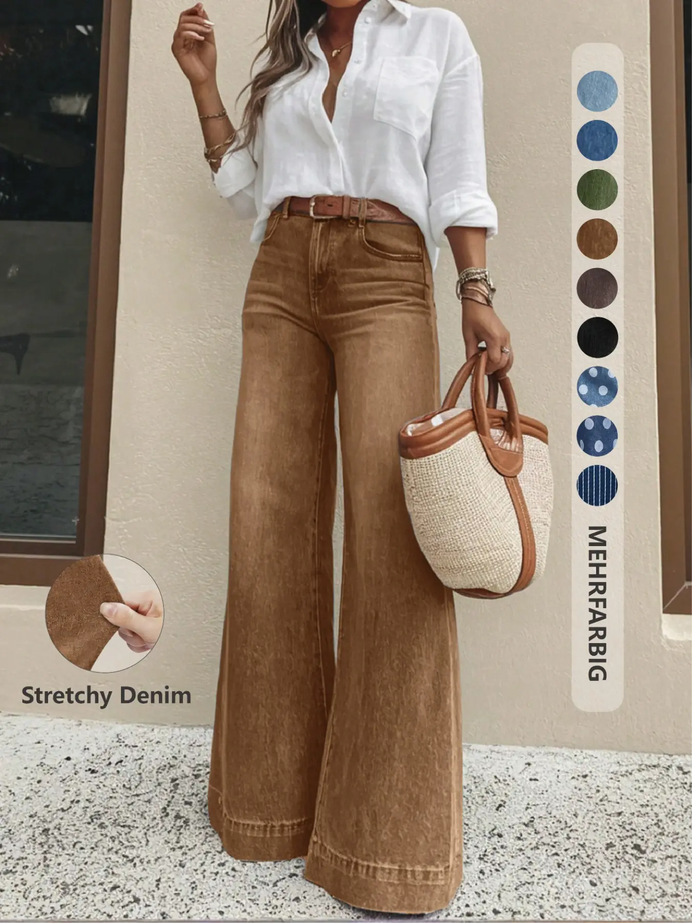 Women's Loose Straight Leg Jeans with Pockets, Comfortable and Fashionable, Perfect for Daily Wear, Versatile Casual Style