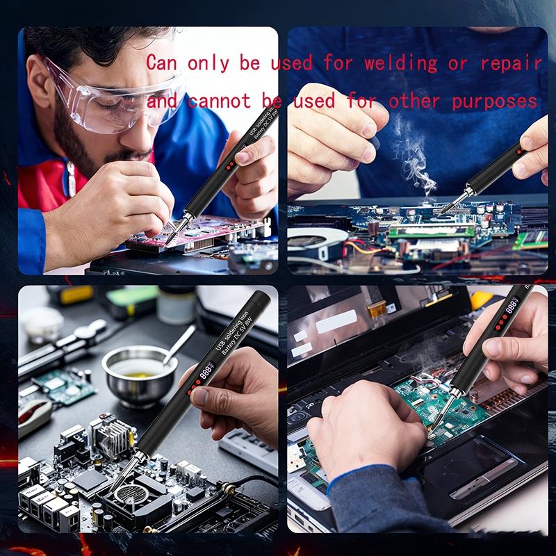 USB Digital Display Welding Tool, LCD Welder with Temperature Control Button, Ideal for Home Appliance Repair