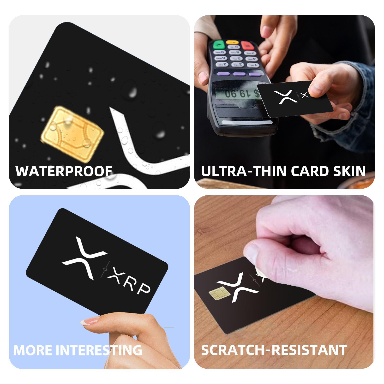 2-Pack Credit Card Stickers, Matte Finish, Waterproof and Scratch-Resistant, Durable, Suitable for Small Chip Cards, Long-Lasting Protection