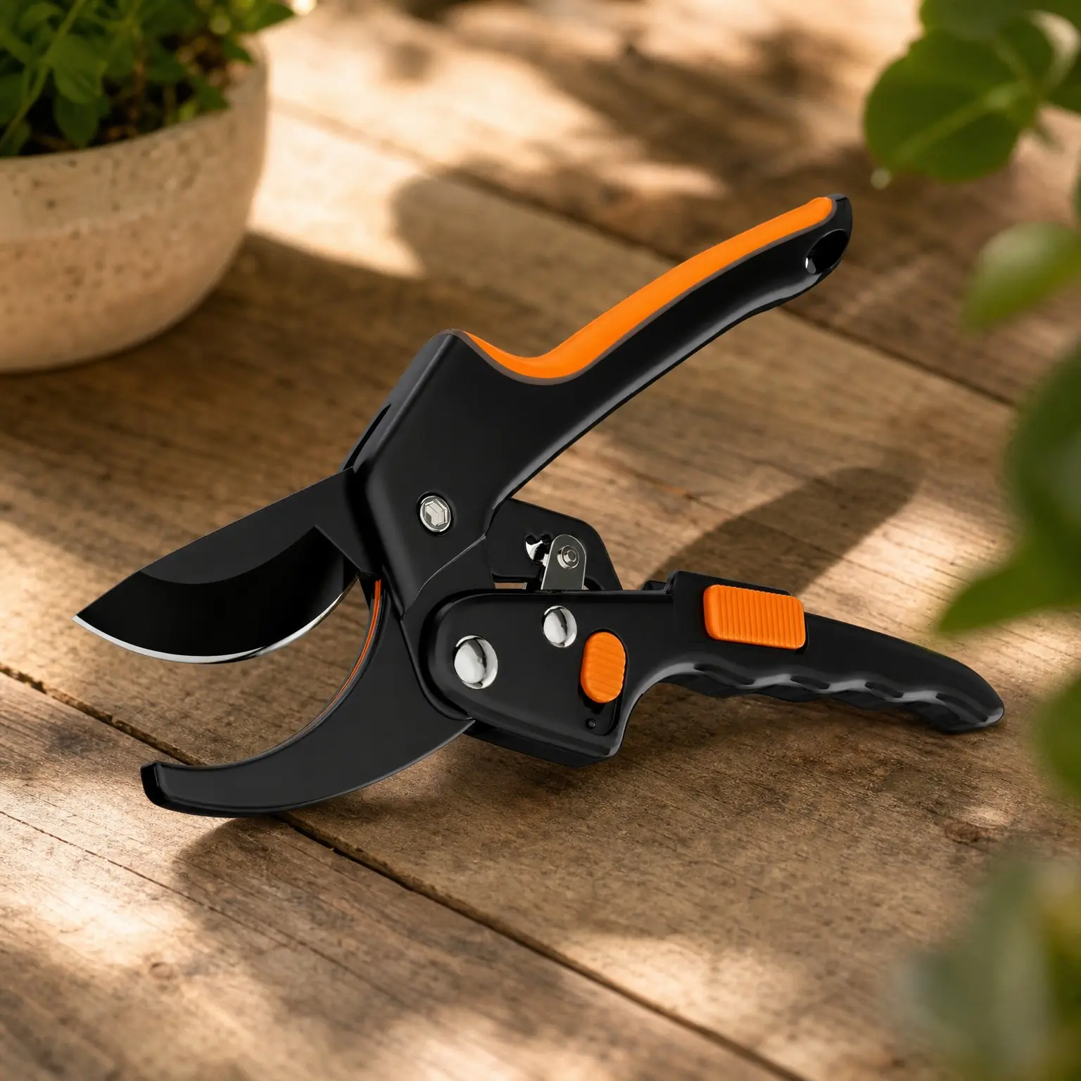 Heavy Duty Ratchet Pruning Shears: Hand Pruners for Gardening, Cuts 3x Easier for Arthritis & Weak Grip, 8-Inch Extra Sharp Anvil Blade for Branches and TreesGift