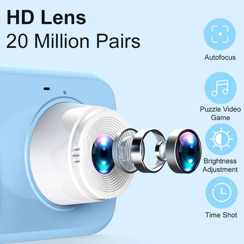 Auto Focus Screen Children Camera- High Definition Digital Camera- Portable and Compact- Student Mini Photography Camera- kid Gift