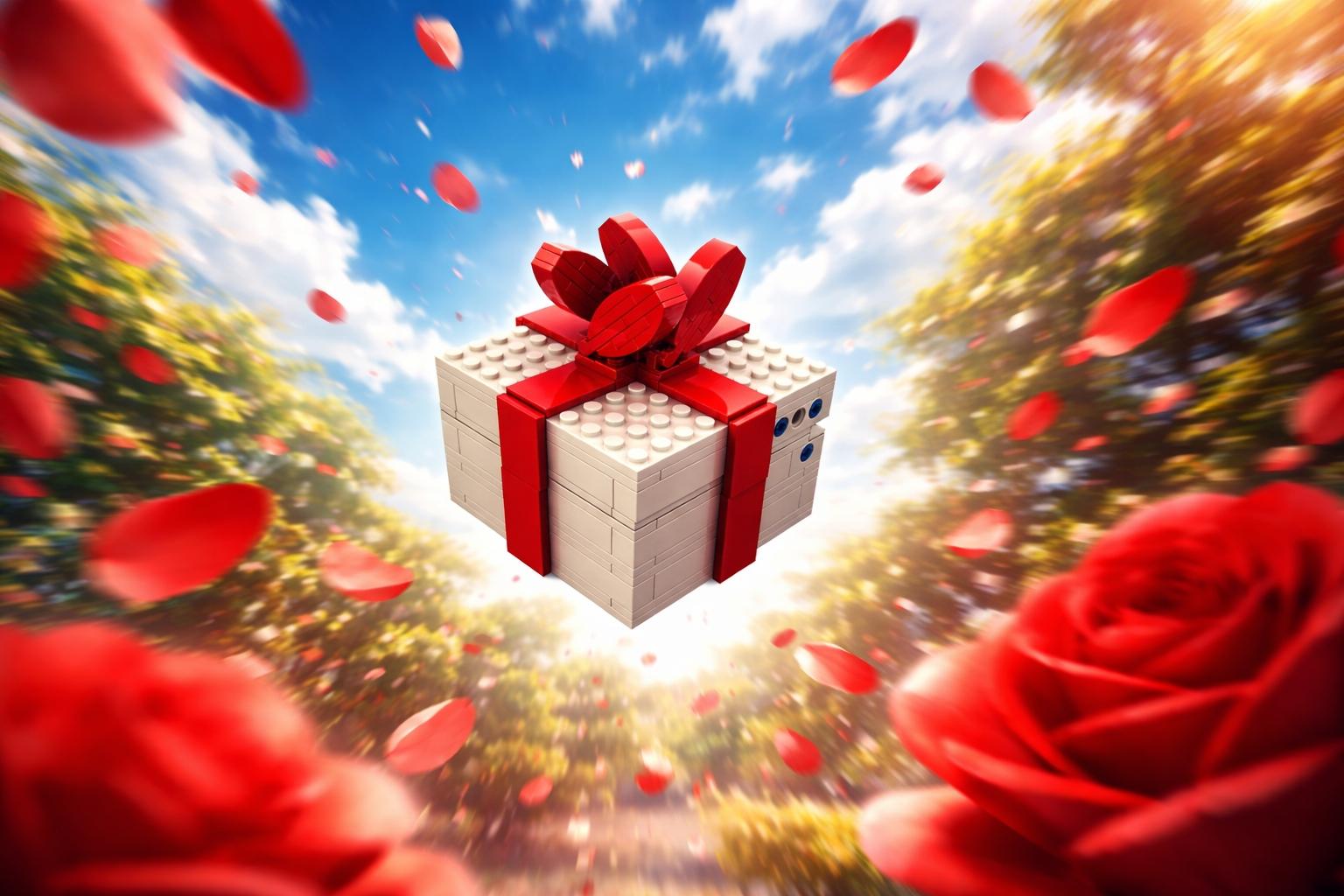 131-Piece Deluxe Gift Box Building Blocks Set, DIY Puzzle Toy, Abs Plastic, Includes Manual, Perfect for Home Decor & Gifts