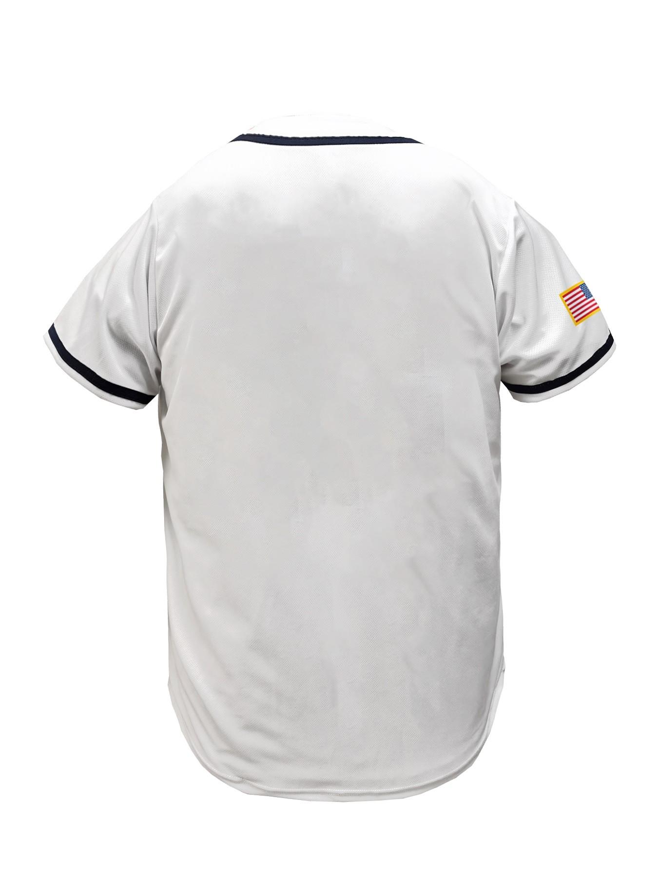 USA Themed Embroidered Baseball Jersey for Men, Breathable Wicking Button Down Shirt, Elastic Sports Uniform for Game Day 2026, Sports Top