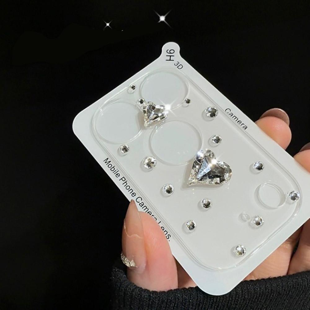 3D Diamond Bow Star Glass Camera Protector Case for iPhone 17 Pro Max 17Pro Lens Film Clear HD Full Cover