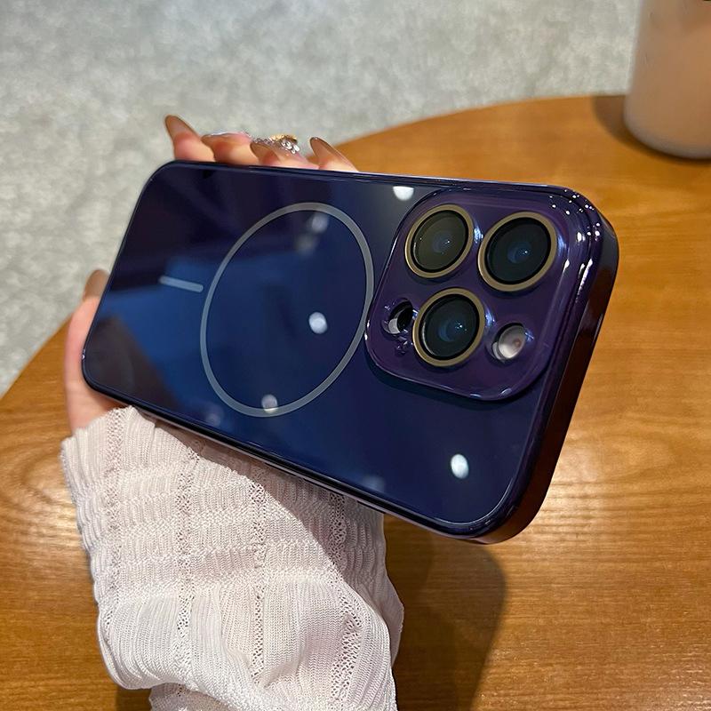 Compatible with iPhone 17 Pro Max/ 17 Pro/16/15/14/13/12 Pro Max Phone Case Magnetic phone case Electroplating protective cover phone case hlk04