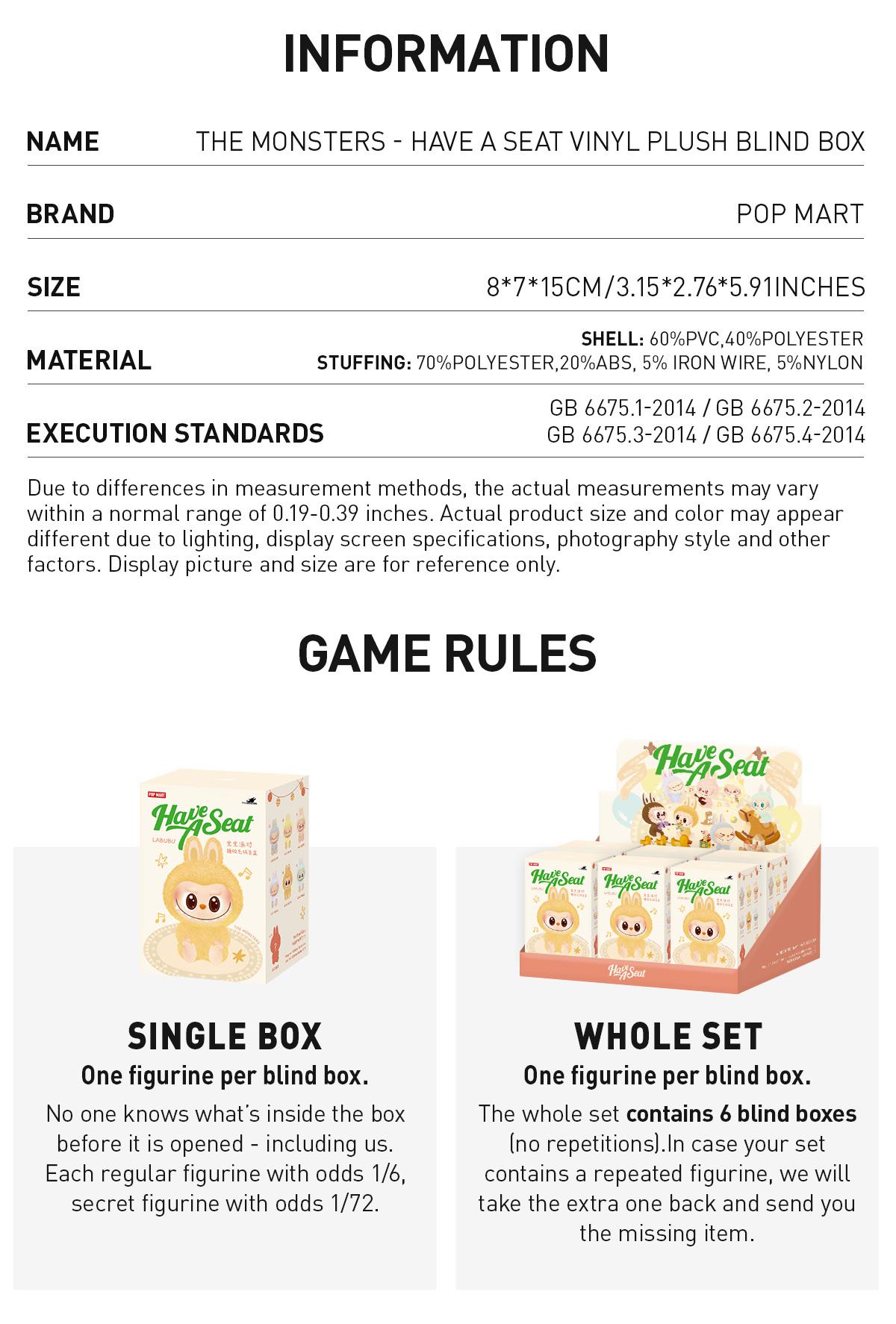 (DARENHW001)THE MONSTERS - Have a Seat Vinyl Plush Blind Box