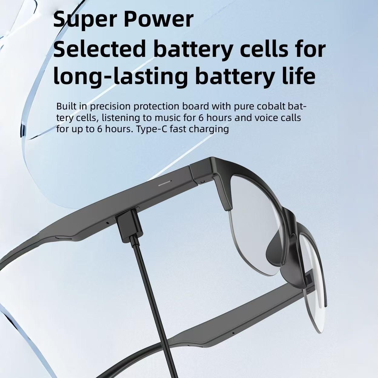 Ai APP Translation Bluetooth-compatible Smart Glasses,music glasses, with 137 languages, color changing lenses, sweat proof, clear headphones and speakers, suitable for sunglasses in travel, navigation, outdoor, conference, trade, business and other scena