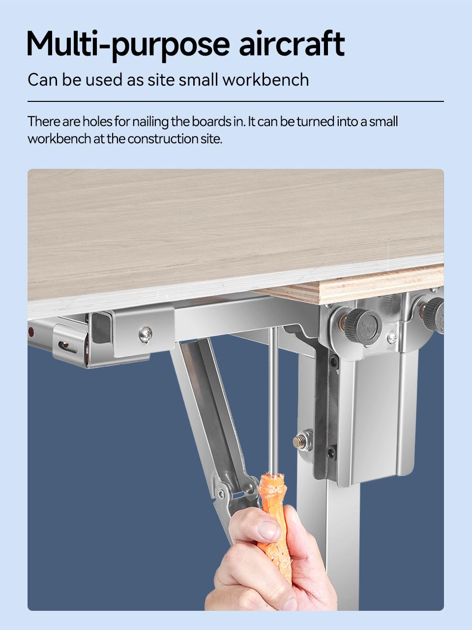 IMBOT Heavy Duty Wood cutting bracket with roller, folding, adjustable height, double row transport pulley saw table, transport auxiliary Tool Box Tool Kit