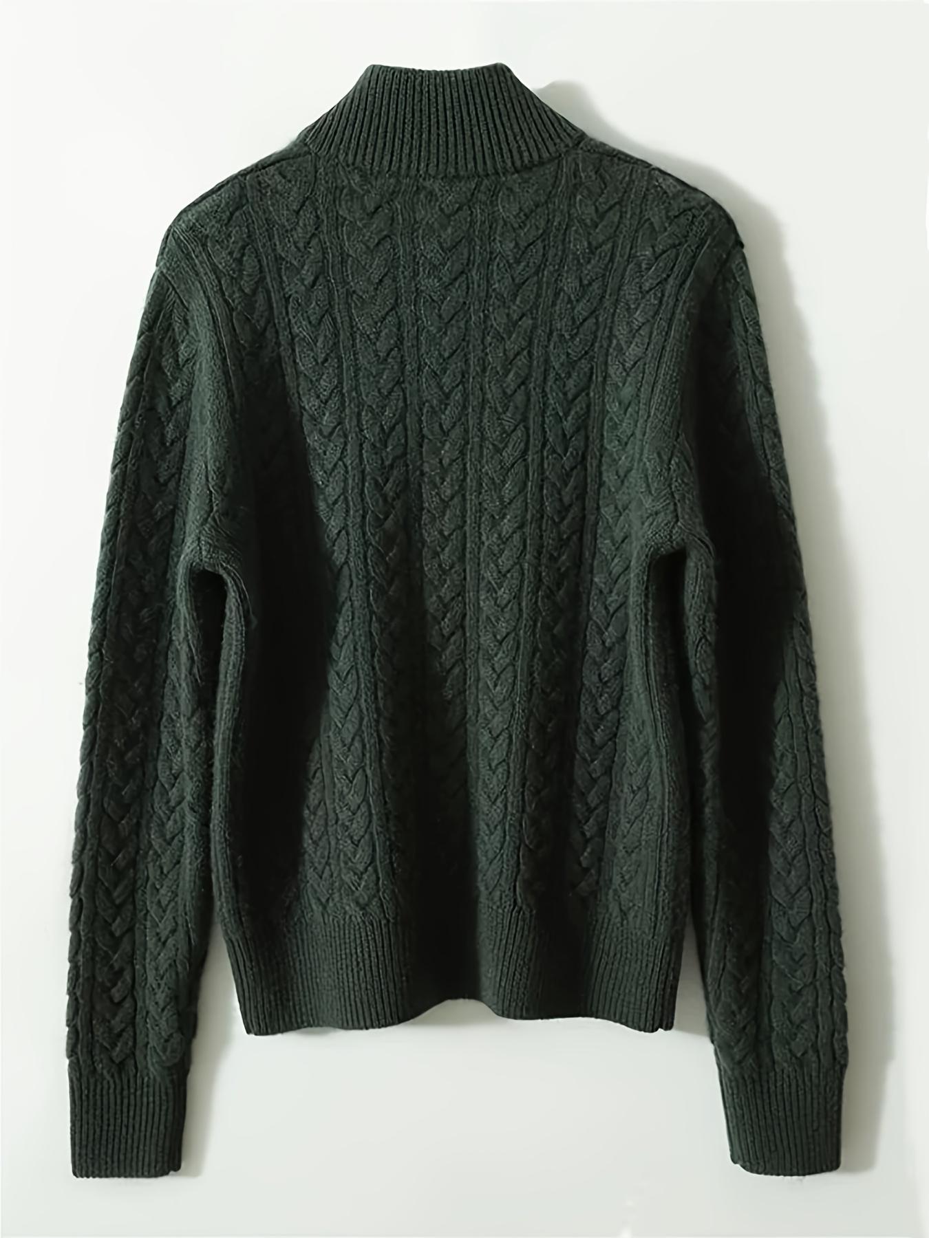 Vintage Knit Sweater for Women, Half-Open Neck Design, Button Detailing, Perfect for Fall & Winter, Versatile Fashion Piece, Knitwear