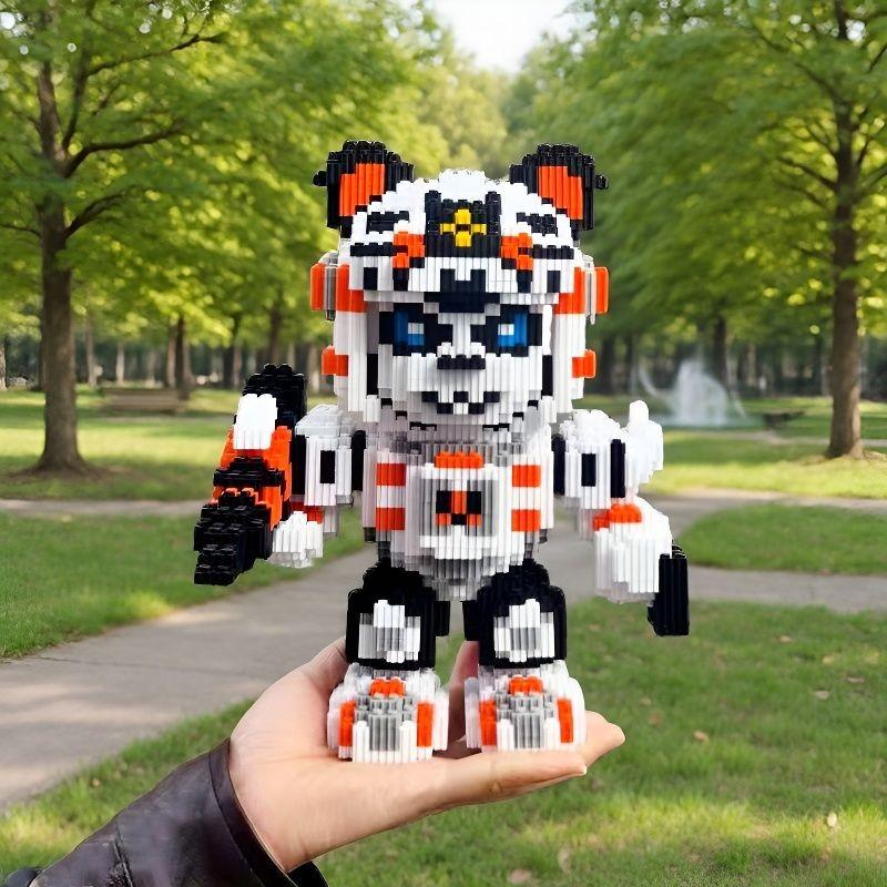1700pcs Assembly Animal Mecha Model Kit, 2026 Panda Robot Building Set, Adult Holiday Gift, Home Office Decor, Furniture Decoration