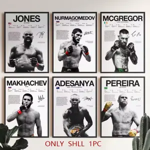 1PC  Frameless   UFC Fighter, Legendary Boxer, Champion Poster Art Print, MMA Fan Indoor Wall Art Home Decor, High-Quality Canvas Print