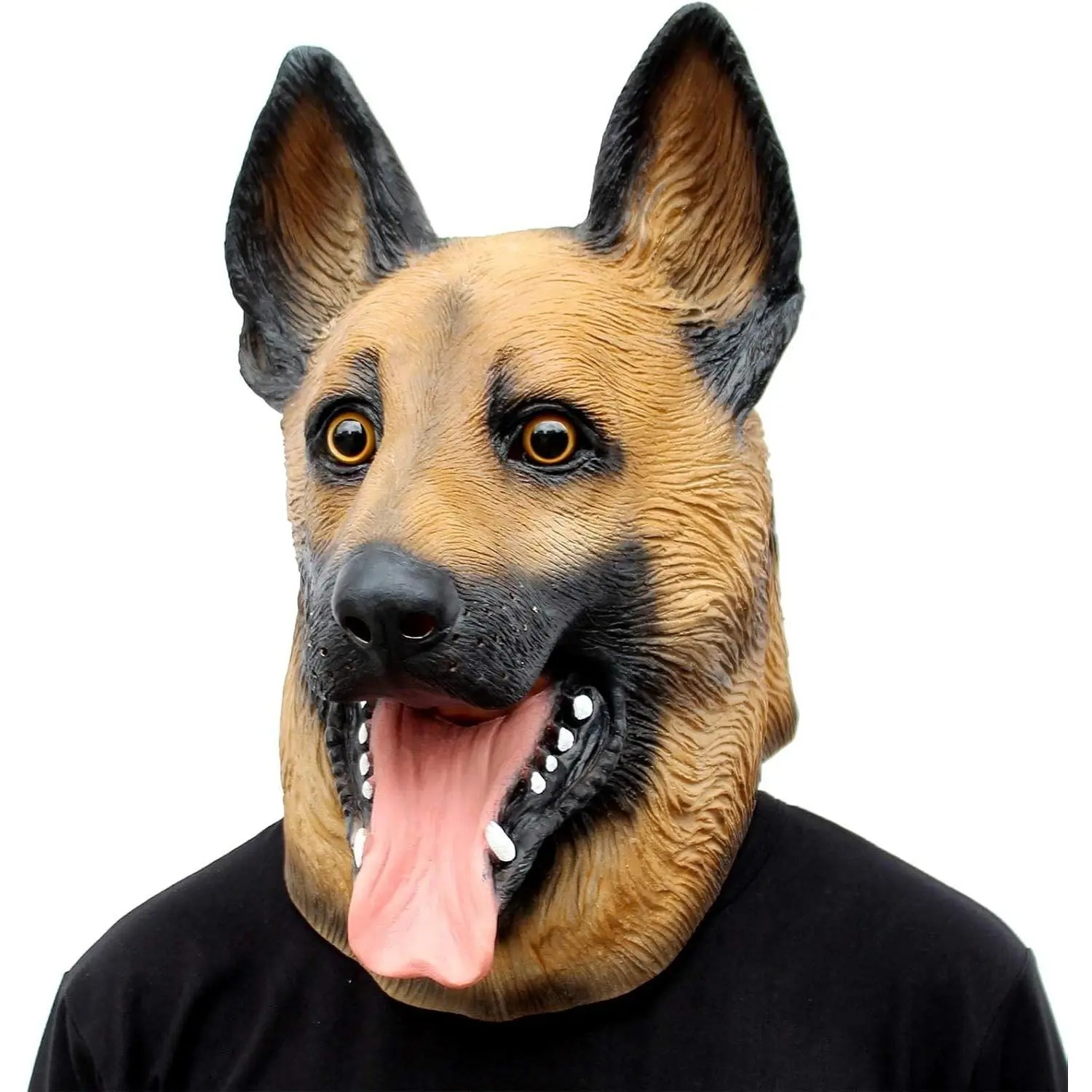 German Shepherd Dog Mask for Adults, Natural Latex Costume Mask for Halloween Parties and Cosplay(Gift)