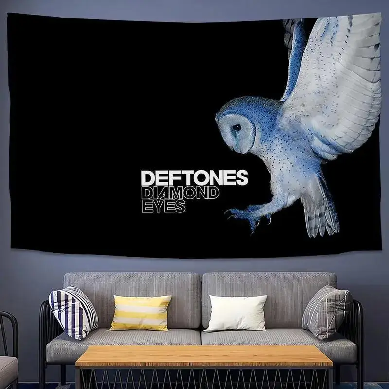 60in x 40in Deftones Singer Artistic Tapestry Banner - Synthetic, Water Resistant Home Supplies, Men's Cool Room Decor with Deftones Album Cover Design homeessentials