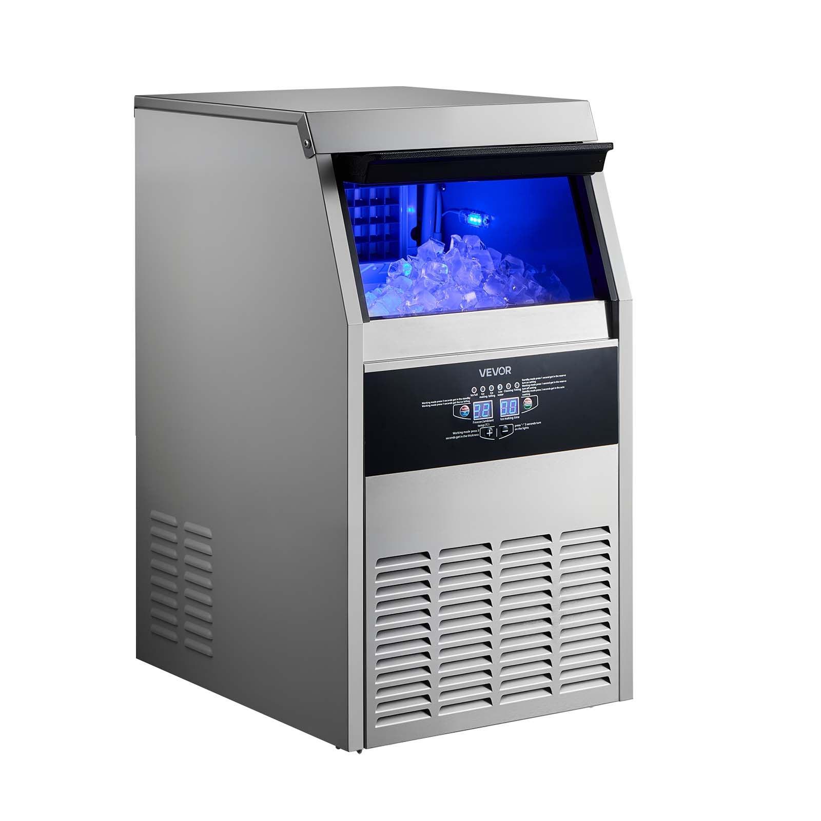 VEVOR Commercial Ice Maker Machine, 160 lbs/24h with 30 lbs Storage Capacity, Built-in/Freestanding/Under Counter, Stainless Steel Ice Maker with LED Display & Self-Cleaning, for Home Bar Restaurant VEVOR Commercial Ice Maker Machine, 160 lbs/24h with 30 lbs Storage Capacity, Built-in/Freestanding/Under Counter, Stainless Steel Ice Maker with LED Display & Self-Cleaning, for Home Bar Restaurant