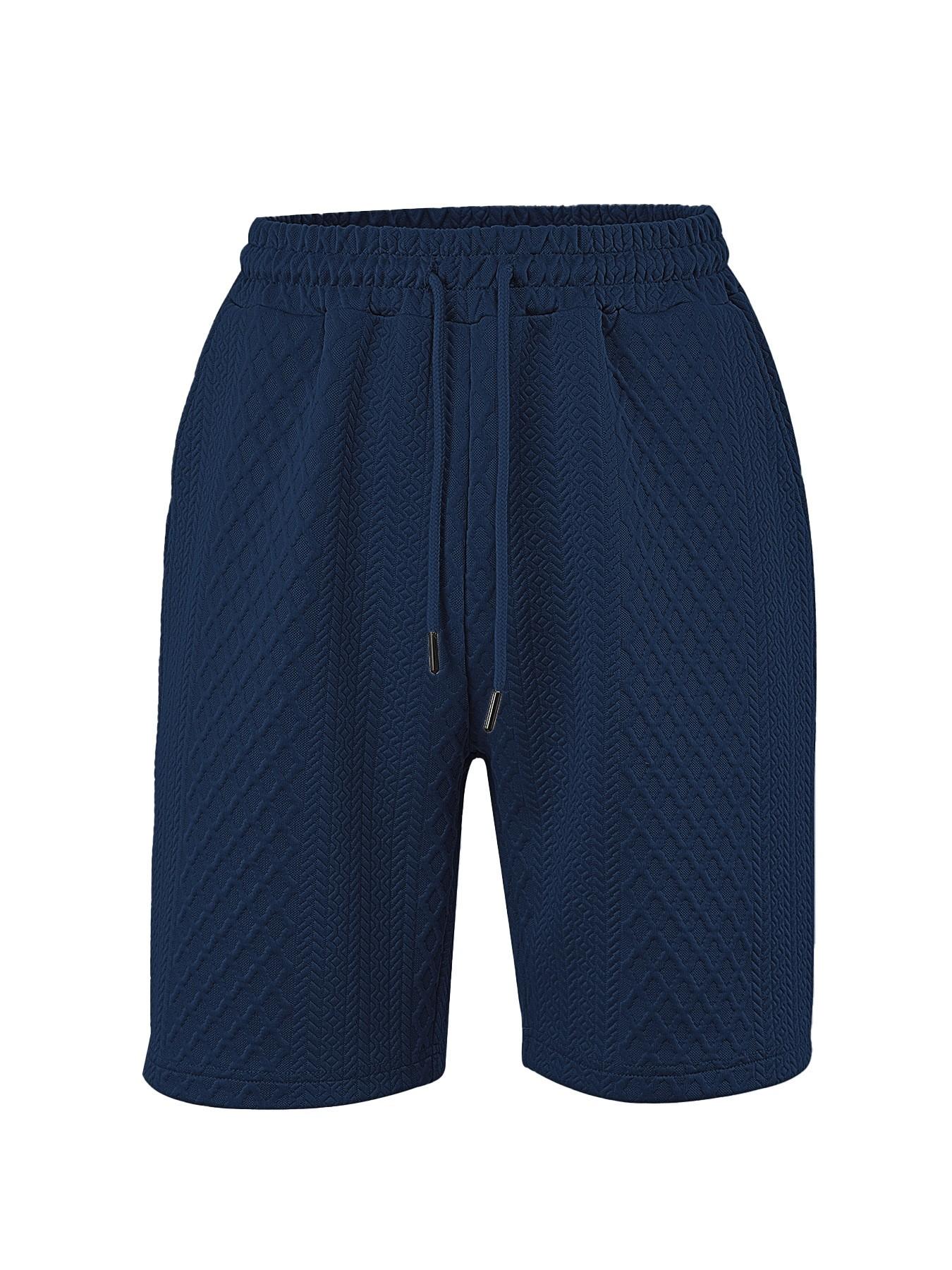 Men's Fashion Jacquard Gym Shorts, Casual Tie Waist Elastic Waist, Breathable with Pockets, Summer Beach Shorts