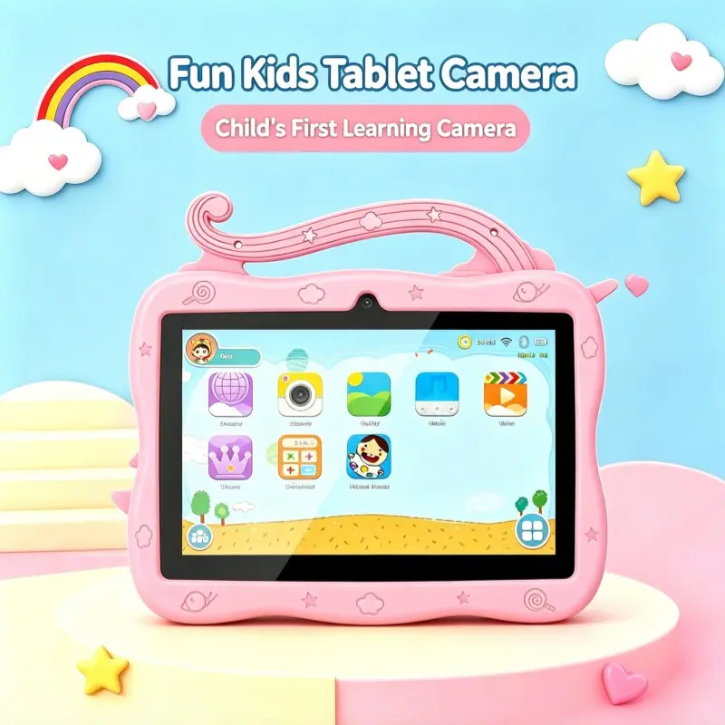 Tablet, 7-Inch Android Educational Tablet, Shockproof Case, WiFi Bluetooth-compatible Bt5.0, Education Apps, Birthday Gift, Learning Tablet