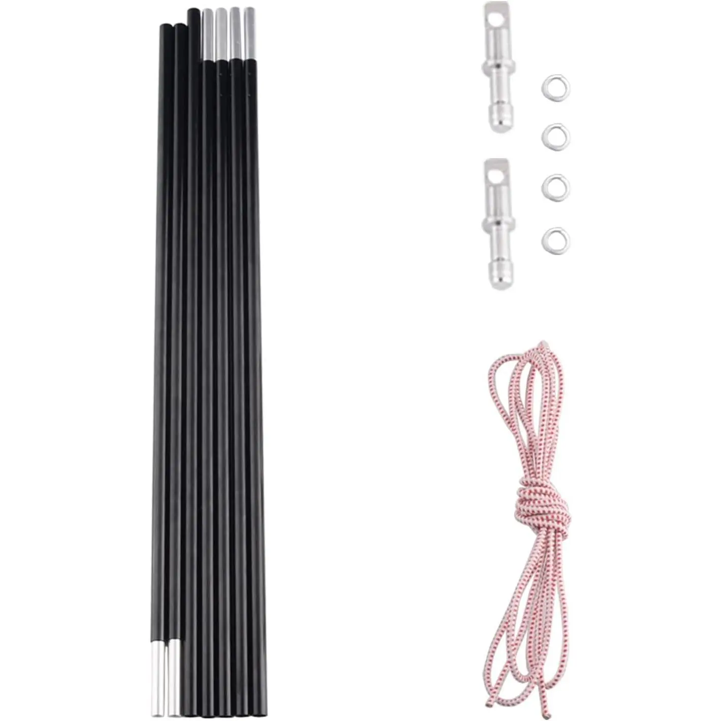 Lightweight 7001 T6 Heated Aluminum Alloy Tent Poles Replacement Repair Kit, Fits Both Female and Male Ends