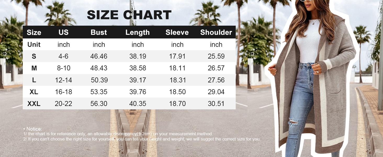 Chouyatou Women's Color Block Vertical Striped Open Front Oversized Hooded Long Cardigan Sweaters with Pockets Knitwear Tops SpringStatements