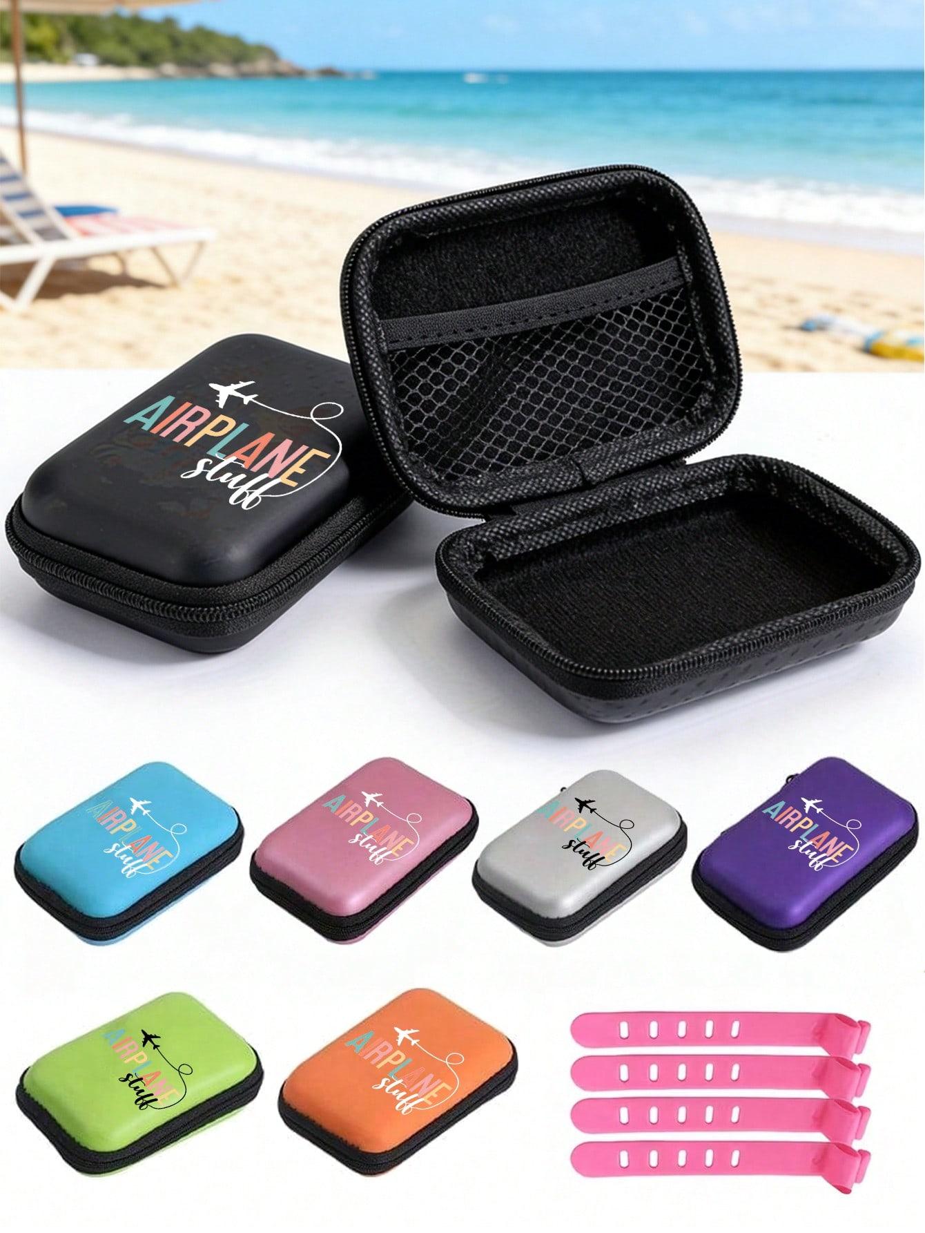 Durable Eva Hard Shell Portable Storage Bag, Ideal for Electronics, Headphones, Cards, Poker, Anti-Drop Zip Design, Travel & Daily Use