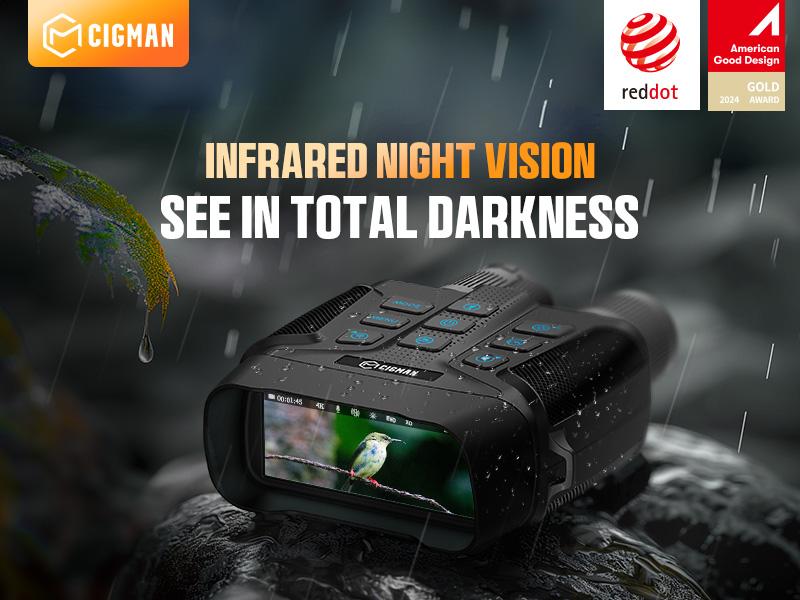 CIGMAN CNV01 4K Night Vision Goggles, Binoculars with 3.99" Large Screen, 5000mAh Battery, f/1.0 Large Aperture, Compass, 32GB Card, Flashlight, 5X Zoom,Hunting,camping,Birthday gift,gift for man,TikTokShopSpringGlowUp