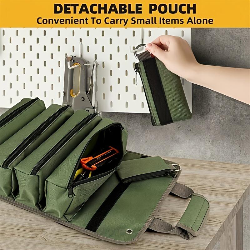 Durable Oxford Fabric Tool Roll Bag, Portable Organizer with 5 Compartments, Ideal for Mechanics & Carpenters, Industrial Safety Equipment, Tool Storage Bag