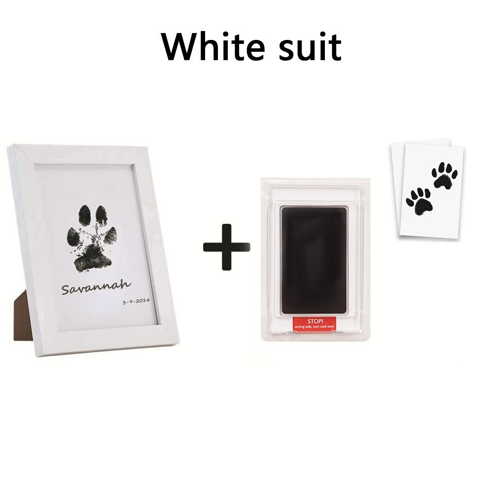Dog & Cat Paw Print Set + Photo Frame, Clean Touch Ink Pad, Pet Memorial Gift, Personalized, No Stains, Perfect Keepsake