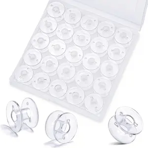 25 count Bobbins for Sewing Machine, Plastic Bobbins for Sewing Machine with Bobbin Case, Sa156 Bobbins, Bobbins Class 15, Bobbins for Sewing Machine