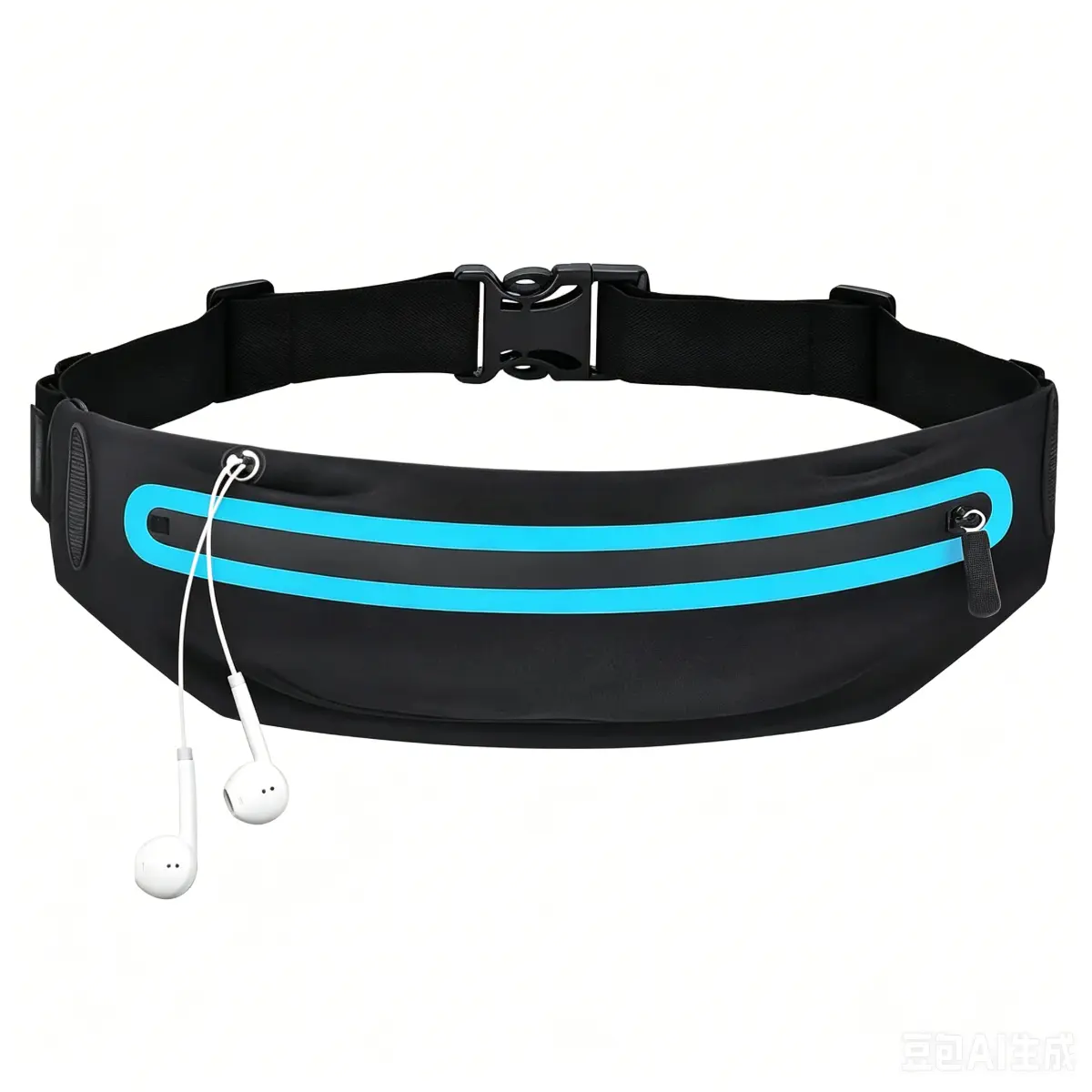 Unisex Lycra Fabric Running Belt Fanny Pack - Adjustable Waist-Adjust Reflective Stripe No-Bounce Waist Pack for Sports Workout, Hands-Free Cell Phone Pouch for Travel