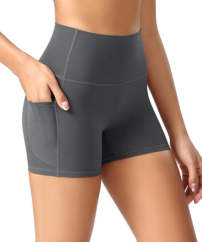 5-PACK Summer Quick-drying Seamless High-waisted Compression Yoga Shorts With Pockets For Running/gym Lounge & Casual Wear - Solid Color All-Season Machine Washable, Yoga Leggings, Flared Design, Highelastic Material 5-PACK Summer Quick-drying Seamless High-waisted Compression Yoga Shorts With Pockets For Running/gym Lounge & Casual Wear - Solid Color All-Season Machine Washable, Yoga Leggings, Flared Design, Highelastic Material