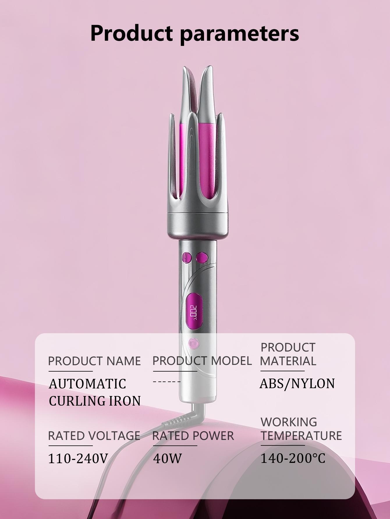 Automatic curling iron and curling iron with negative ion technology, two-way rotation, burn-proof, creates smooth, comfortable, Hollywood, and beach waves, perfect for women's Christmas gifts. Automatic curling iron and curling iron with negative ion technology, two-way rotation, burn-proof, creates smooth, comfortable, Hollywood, and beach waves, perfect for women's Christmas gifts.